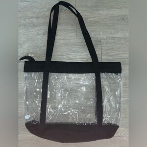CONCERT CLEAR BAG, White and Black Transparent Tote Bag